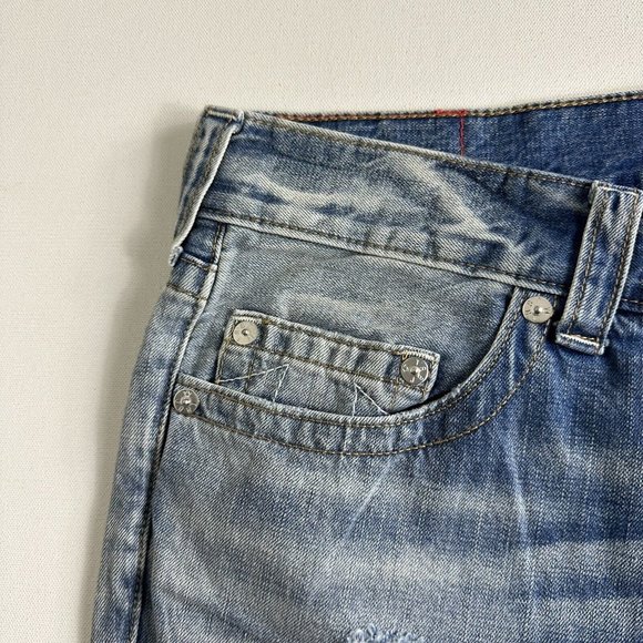 TRUE RELIGION BRAND JEANS SKINNY No FLAP Light Wash Distressed Mens Size 36 $229 - Picture 8 of 12